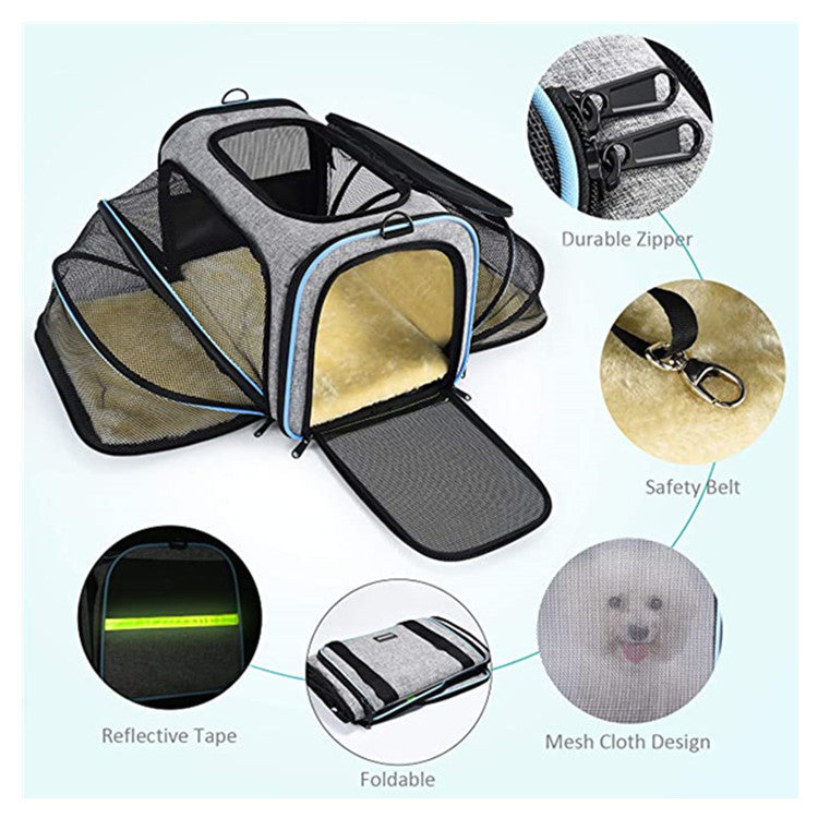 Carrier For Cat Pet Airline Approved Expandable Foive Tapes