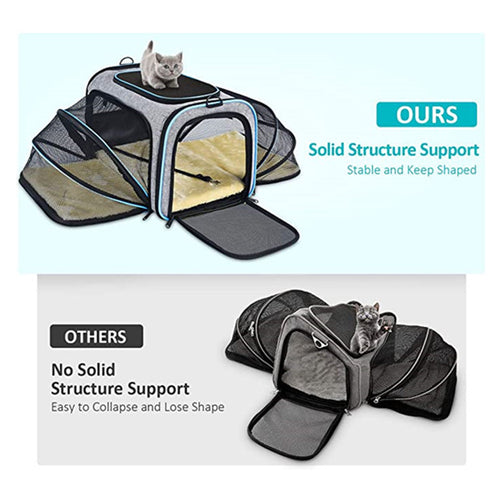 Carrier For Cat Pet Airline Approved Expandable Foive Tapes